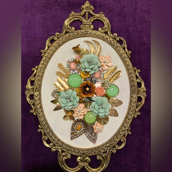 Other - ORIGINAL FRAMED JEWELRY ART COLLAGE. OOAK. UNIQUE HANDMADE GREAT GIFT 💝 3-D